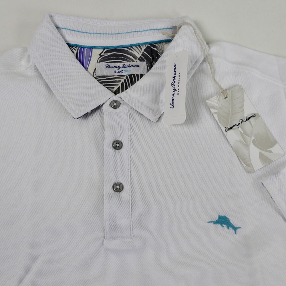 Tommy Bahama Island Zone Big Tall Supima Cotton Polo Shirt NWT White